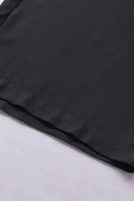 Black Drawstring Elastic Waist Casual Wide Leg Pants - Fashionfitz