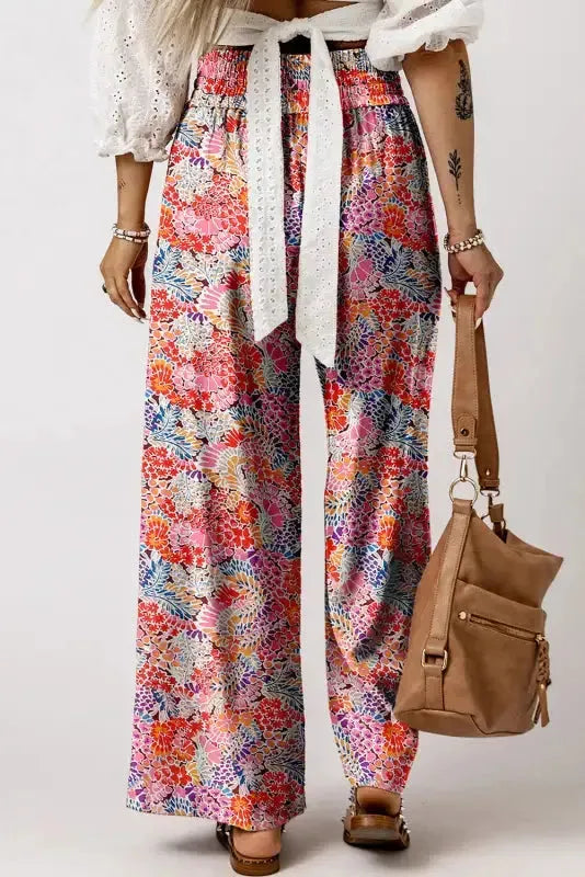 Black Drawstring Elastic Waist Casual Wide Leg Pants - Fashionfitz