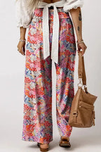 Black Drawstring Elastic Waist Casual Wide Leg Pants - Fashionfitz