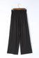 Black drawstring elastic waist casual wide leg pants