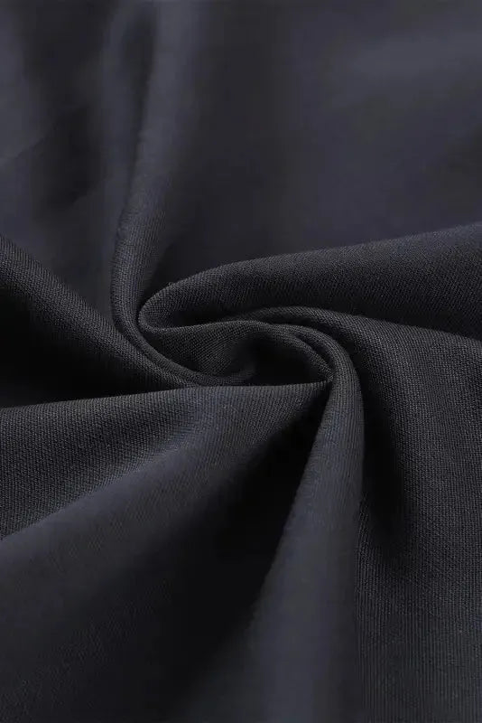 Black Drawstring Elastic Waist Casual Wide Leg Pants - Fashionfitz