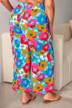 Black Drawstring Elastic Waist Casual Wide Leg Pants - Fashionfitz