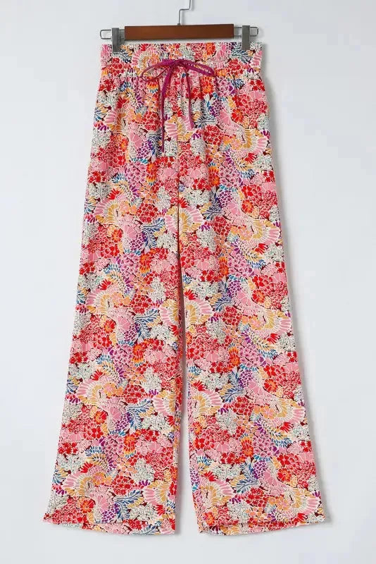 Black Drawstring Elastic Waist Casual Wide Leg Pants - Fashionfitz