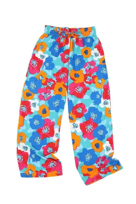 Black Drawstring Elastic Waist Casual Wide Leg Pants - Fashionfitz