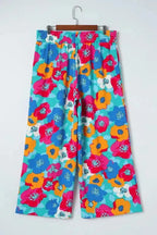 Black Drawstring Elastic Waist Casual Wide Leg Pants - Fashionfitz