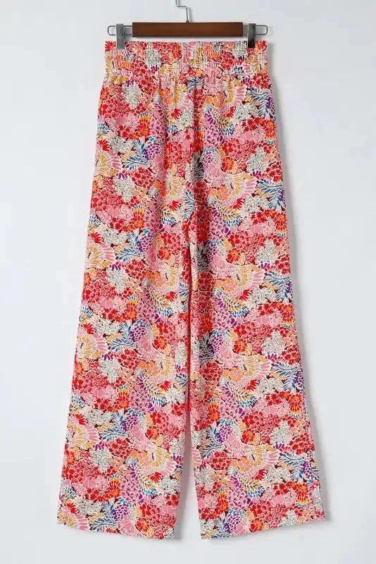 Black Drawstring Elastic Waist Casual Wide Leg Pants - Fashionfitz