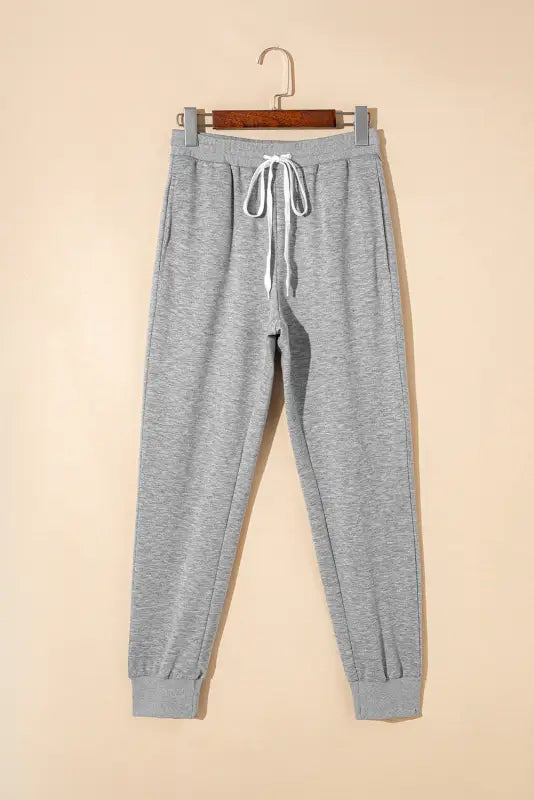 Black drawstring hoodie and high waist pants lounge set - loungewear