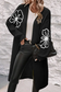 Black duster cardigan - flower embroidered by fashionfitz