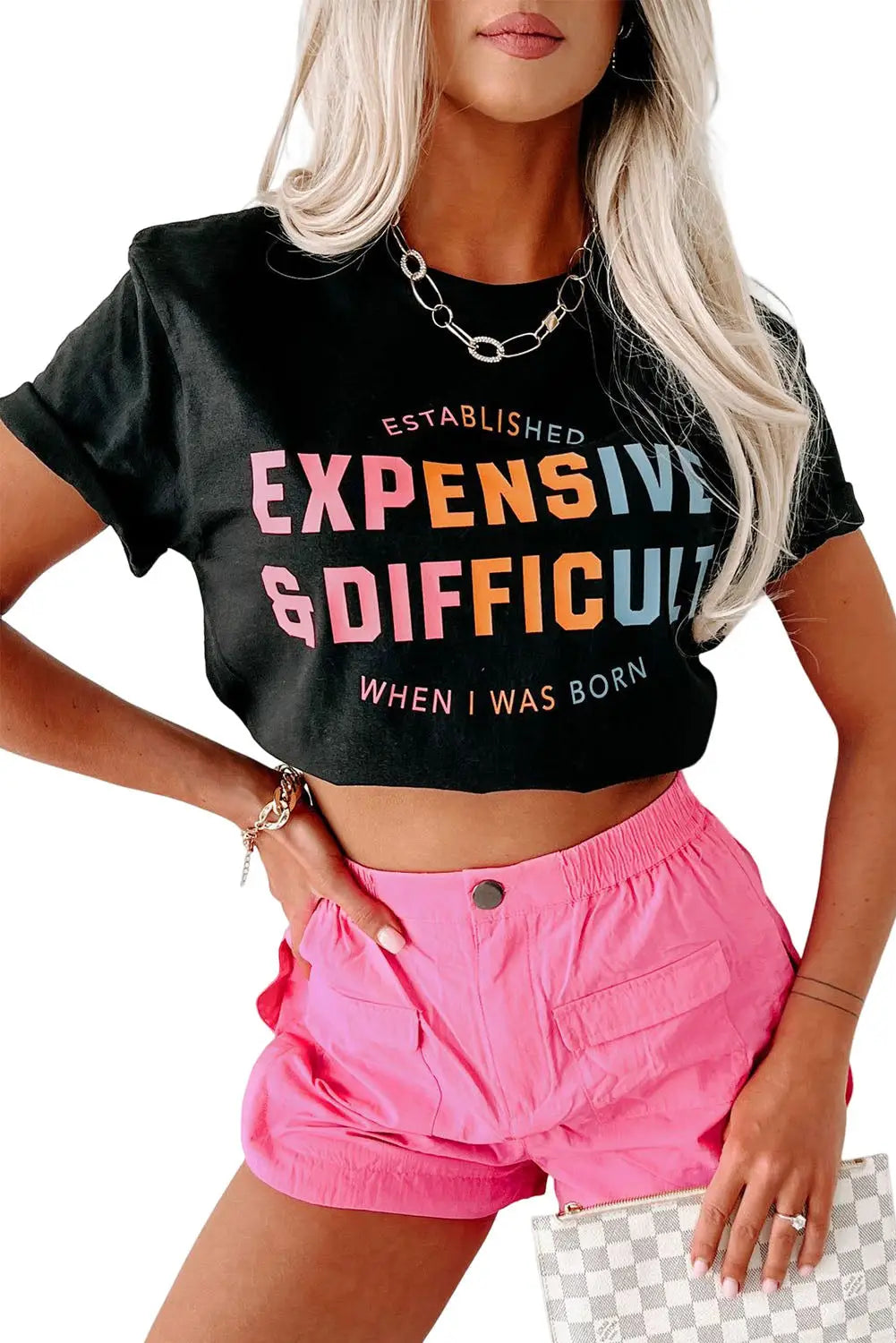 Black expensive&difficult graphic tee