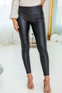 Faux Leather Zipp Leg Leggings - Fashionfitz