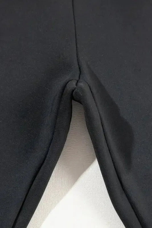 Black Fleece Lining Leggings - High Waist - Fashionfitz