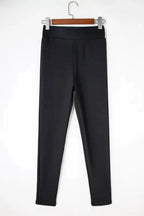 Black Fleece Lining Leggings - High Waist - Fashionfitz