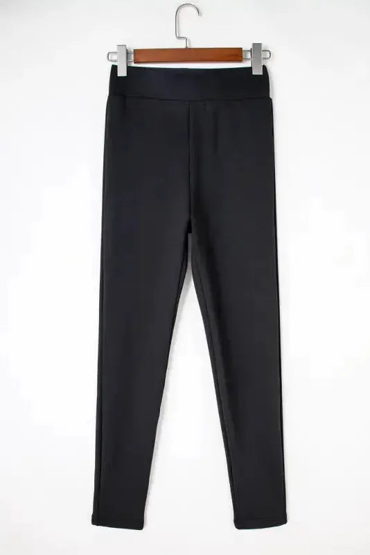 Black Fleece Lining Leggings - High Waist - Fashionfitz