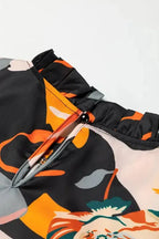 Black Floral Mock Neck Blouse - Fashionfitz