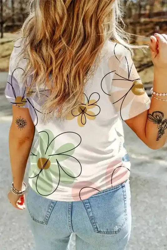 Black Floral T Shirt - Fashionfitz