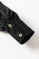 Black glitter wrap v neck tie hem puff sleeve blouse - tops