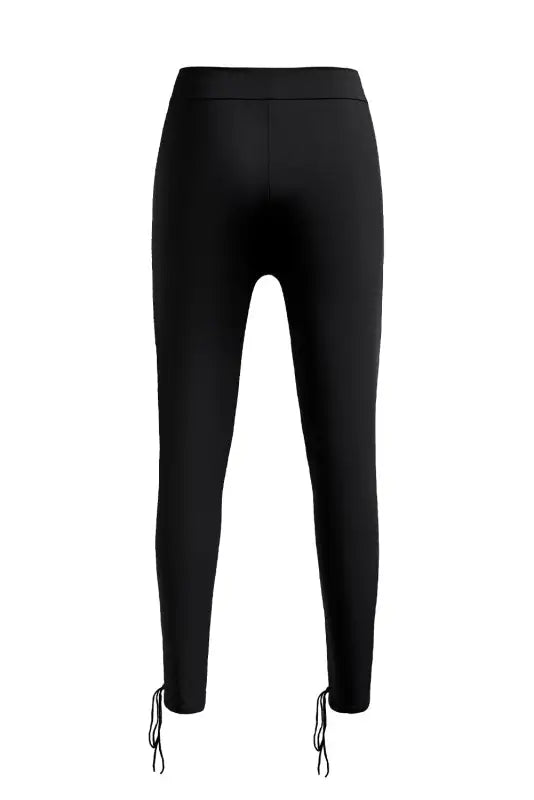 Black grommet lace up leggings