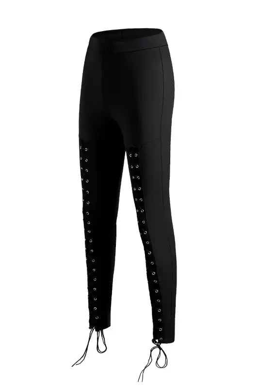 Black grommet lace up leggings