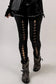 Black grommet lace up leggings