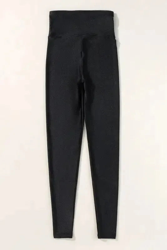 Black High Rise Tight Leggings with Waist Cincher - Fashionfitz
