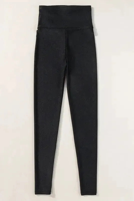 Black High Rise Tight Leggings with Waist Cincher - Fashionfitz