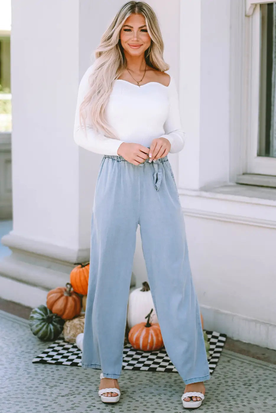 Wide leg tencel jeans