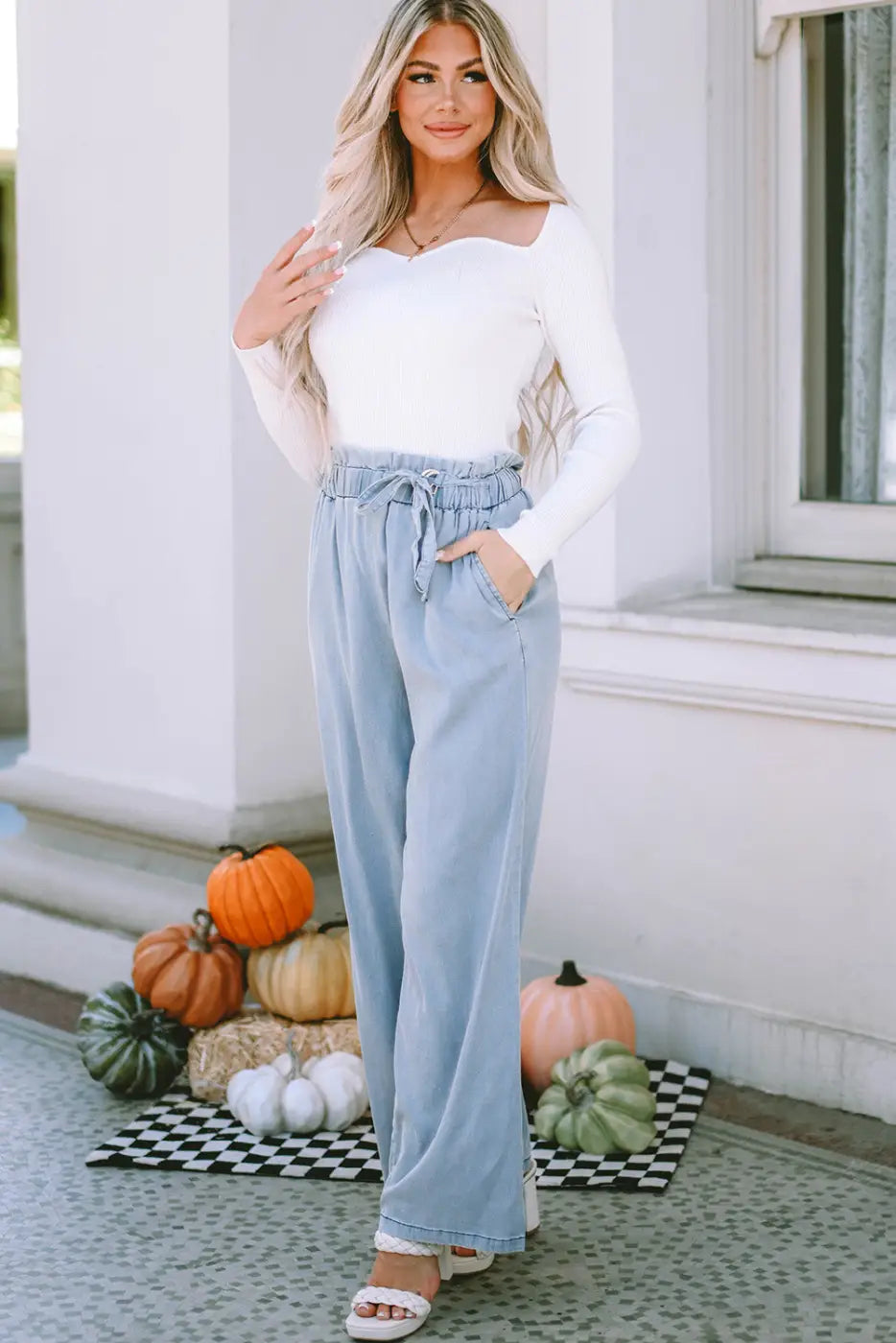 Wide leg tencel jeans