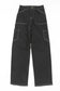 Black high waist straight leg cargo pants with pockets