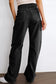 Black high waist straight leg cargo pants with pockets