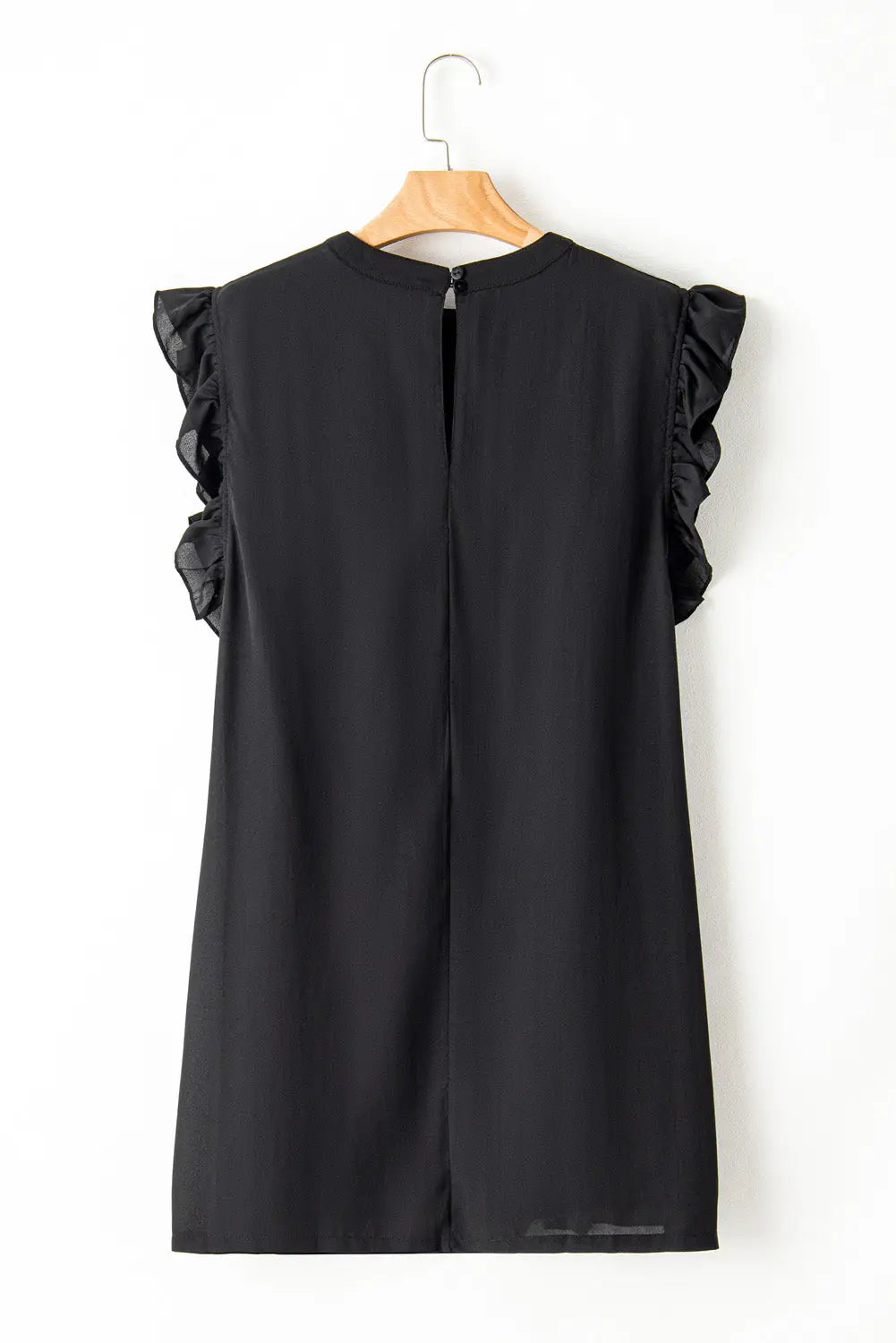 Black keyhole back ruffled plus shift dress - size/plus size dresses/plus mini dresses