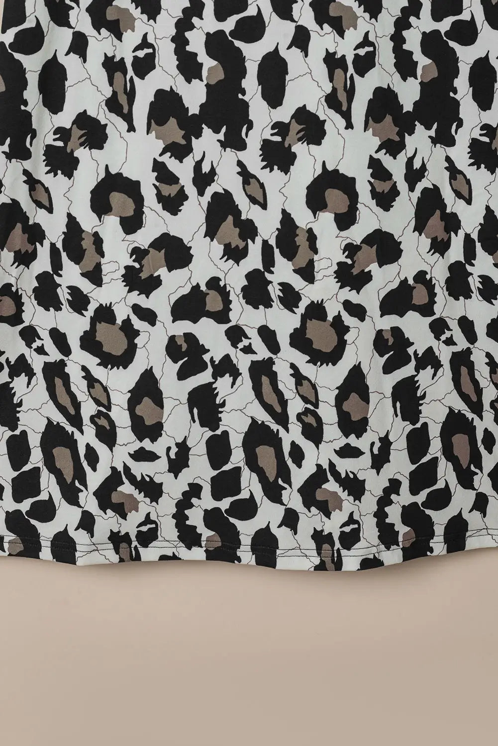 Black leopard color block side slit t shirt maxi dress - dresses