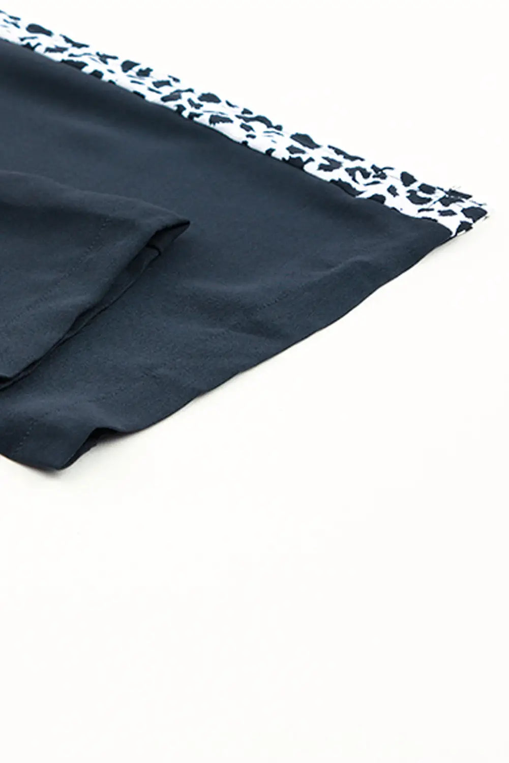 Black leopard patchwork spaghetti strap wide leg jumpsuit -