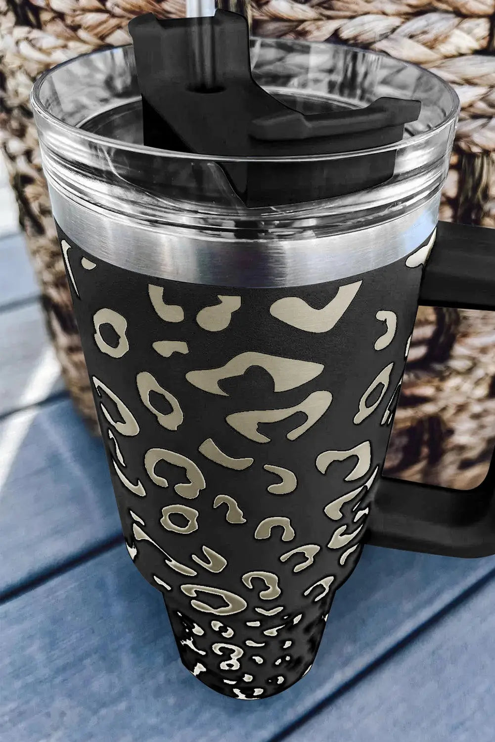 Black leopard spotted 304 stainless double insulated cup 40oz - one size / stainless steel - tumblers