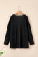 Black leopard contrast waffle knit open front cardigan - tops