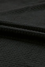 Black Leopard Trim Waffle Knit Open Front Cardigan - Fashionfitz