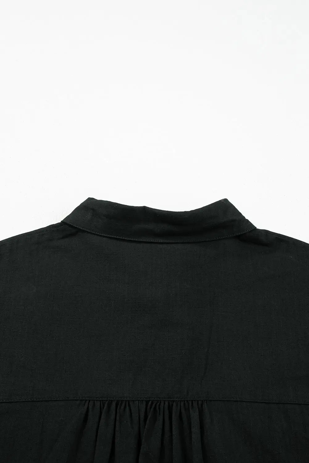 Black lightweight shirt style beach cover up - swimwear