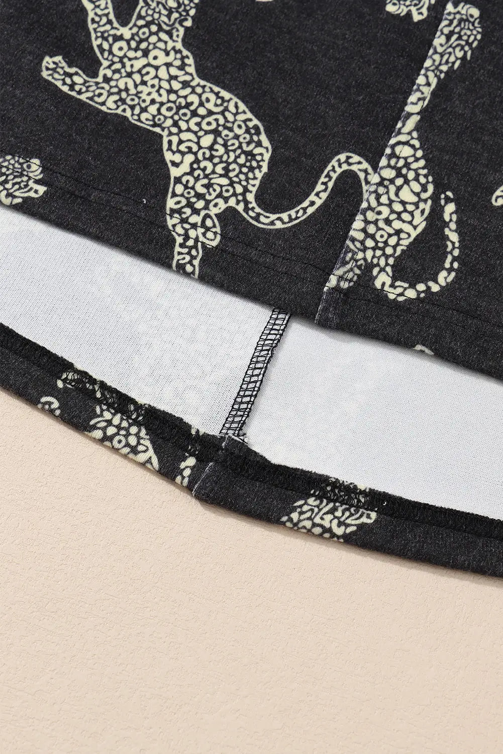 Black lively cheetah print long sleeve top - tops