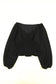 Black long sleeve smocked top - 2xl / 100% polyester - t-shirts