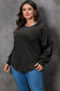 Black mardi gras mask plus size sequin sleeve top - graphic