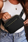 Black minimalist multi-zipped crossbody bag - bags