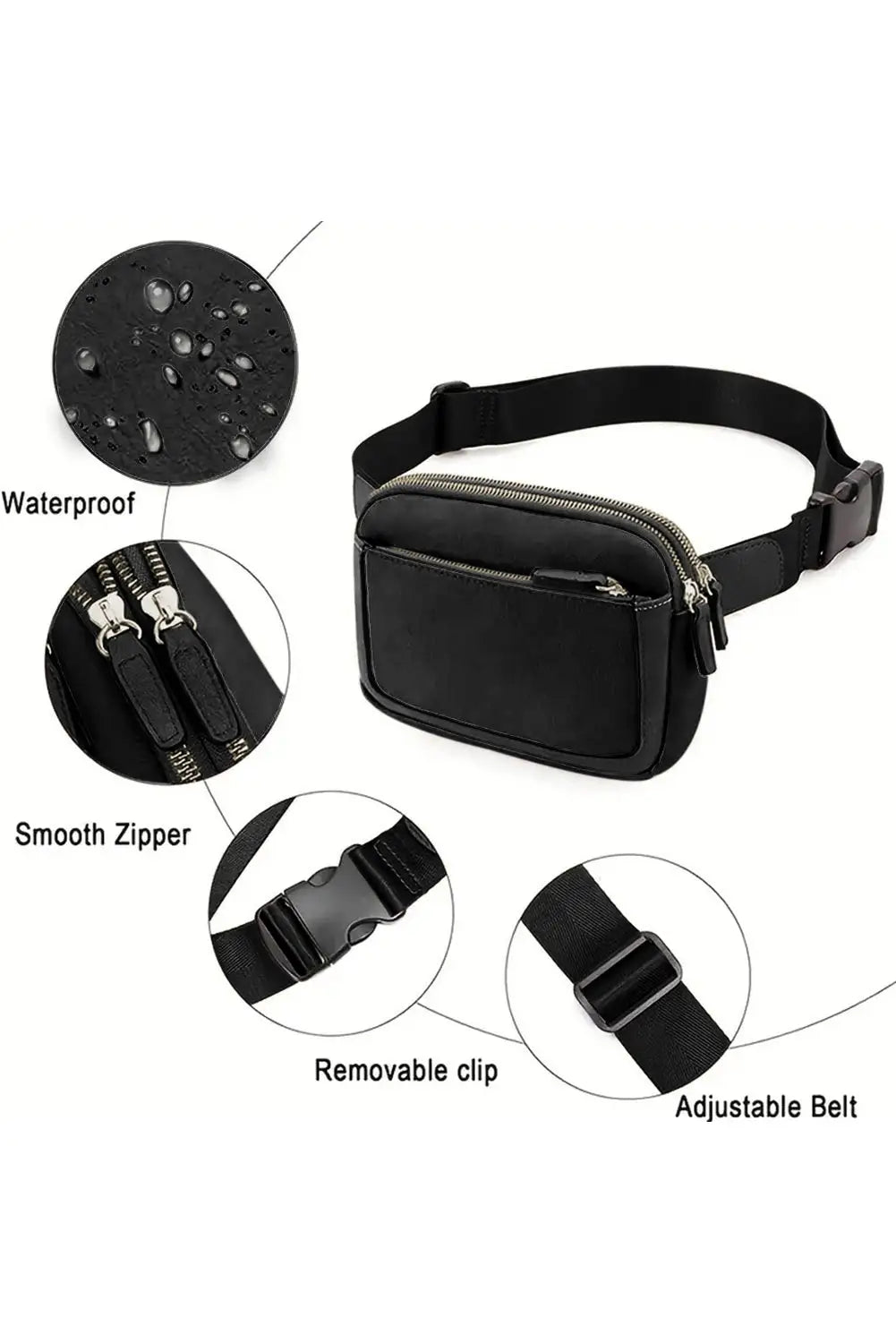Black minimalist multi-zipped crossbody bag - shoes & bags