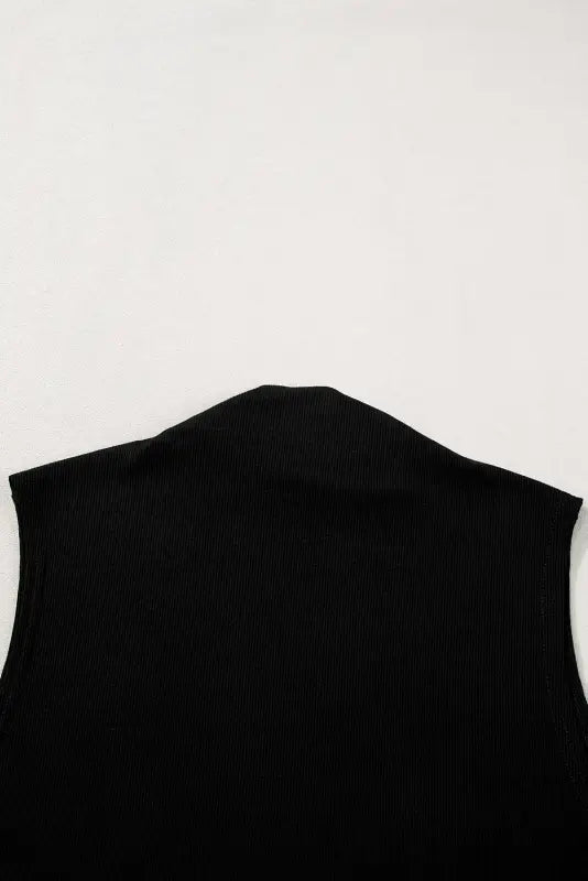 Black mock neck tank top - tops