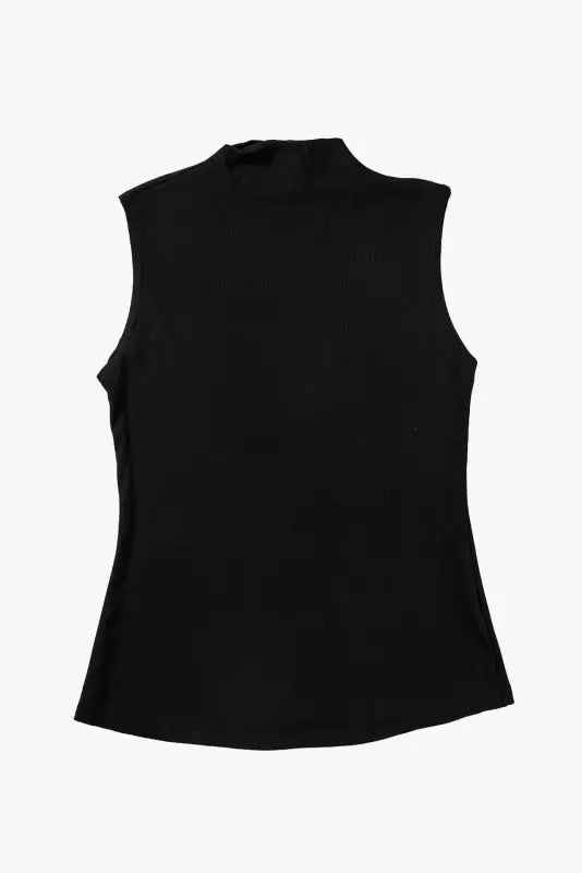 Black mock neck tank top - tops