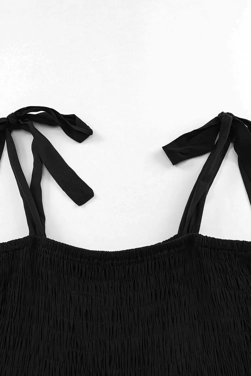 Black multicolor smocked color block sleeveless mini dress -