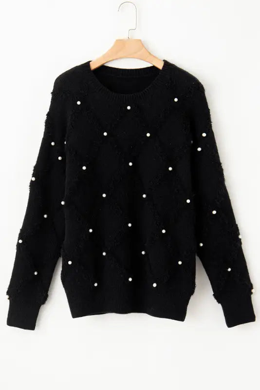 Black pearl rhombus sweater