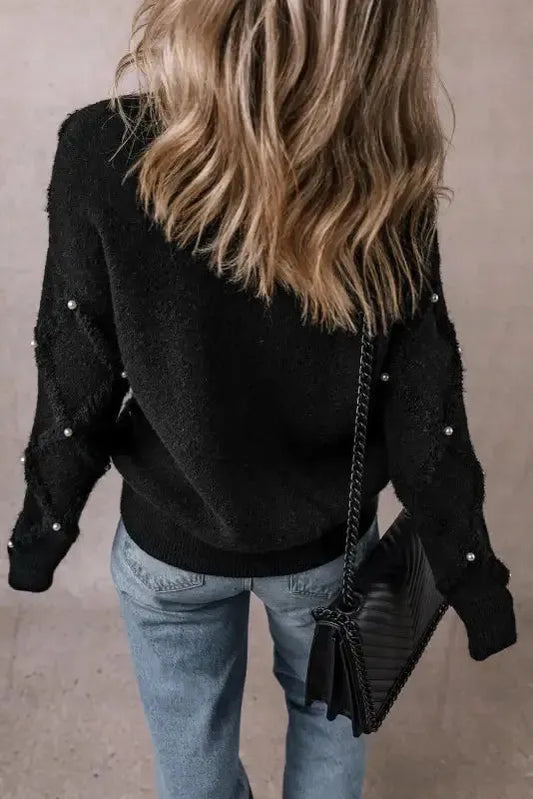 Black Pearl Rhombus Sweater - Fashionfitz