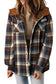 Jackets black plaid pattern sherpa lined hooded shacket