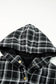 Jackets black plaid pattern sherpa lined hooded shacket