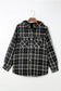 Jackets black plaid pattern sherpa lined hooded shacket