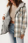 Jackets black plaid pattern sherpa lined hooded shacket